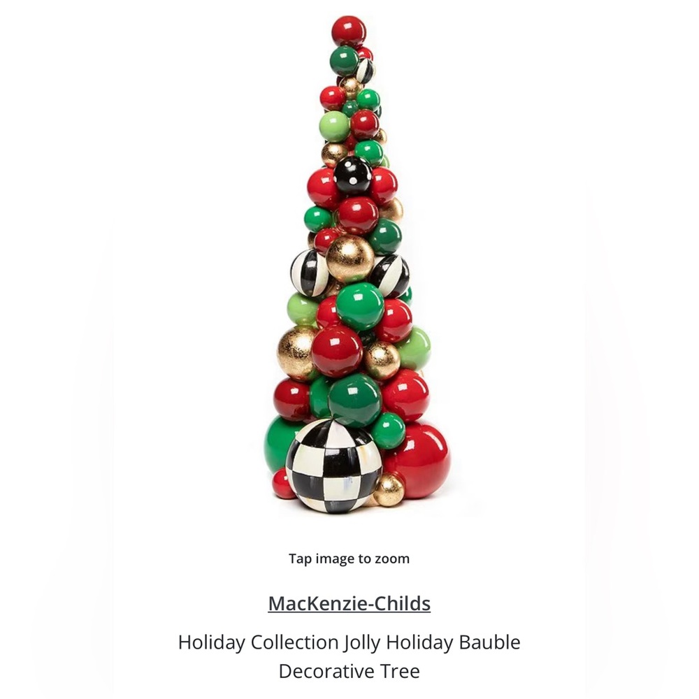 MacKenzie-Childs Holly Jolly Bauble Tree w/ Courtly Check and Courtly Stripe